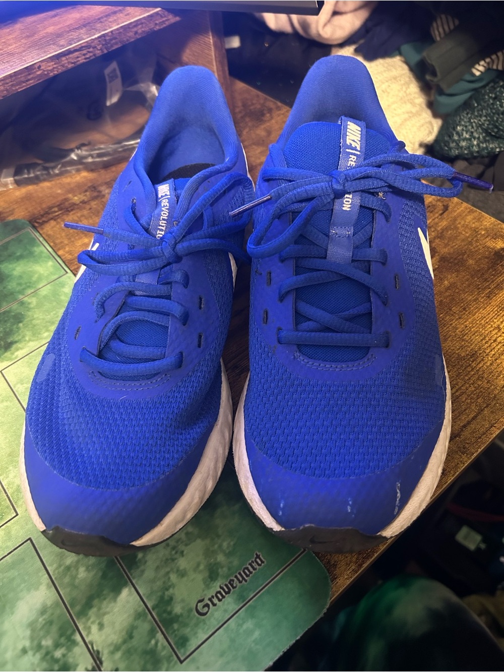Nike Royal Blue Mesh Running Sneakers with White Accents kids 7Y Eur 40